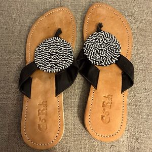Black and White Go Fish sandals, size 9.5, almost new (worn once)